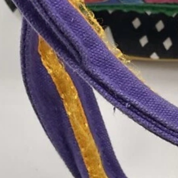 Laurel Burch‎ Colorful Dogs Canvas Tote Bag Boho Artcore Festival Y2K Purse - Picture 8 of 9